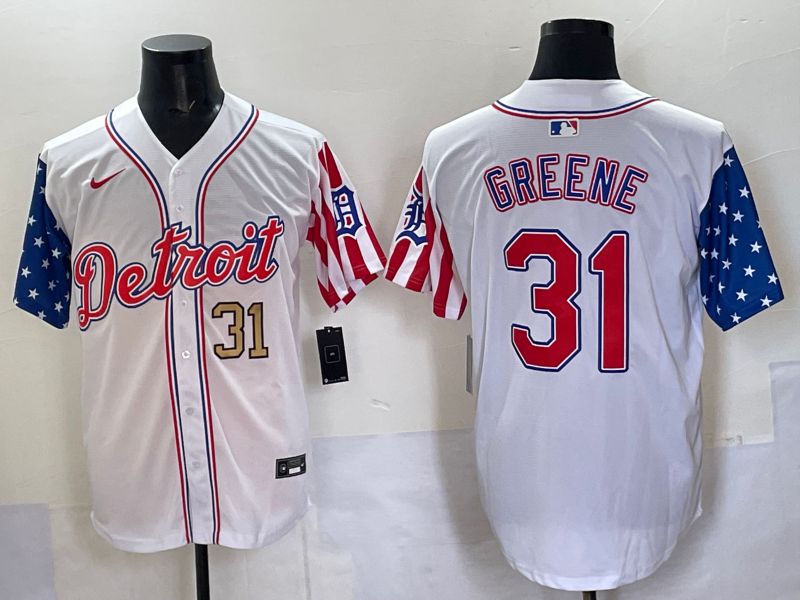 Men Detroit Tigers 31 Greene White National Flags 2025 Nike MLB Jersey style 6
